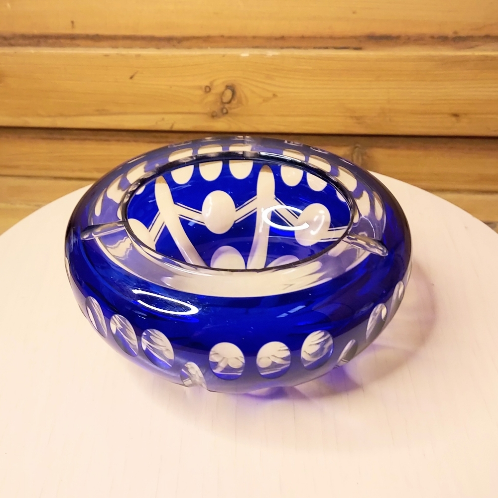 VTG BOHEMIAN Cobalt Blue Ashtray